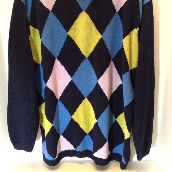 VTG Argyle Winter Sweater Men XL Colorful Preppy Ski Snow Academia Grandpa - Picture 5 of 8